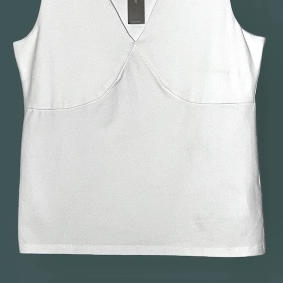 NWT J. Crew White Stretch Cotton-Blend V-Neck Top, Sizes S & M - Picture 8 of 12